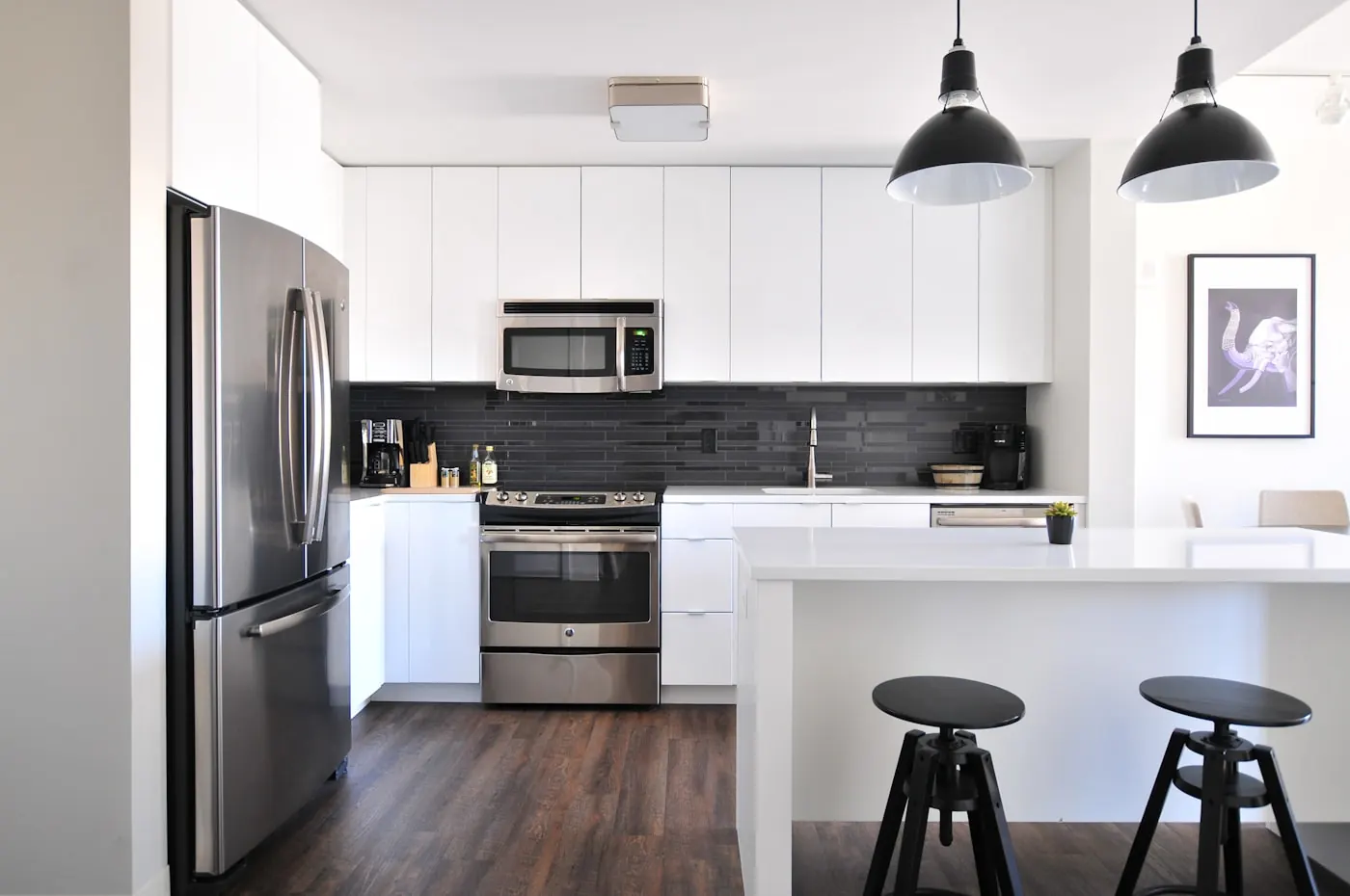 Clean kitchen prepared for a rental turnover