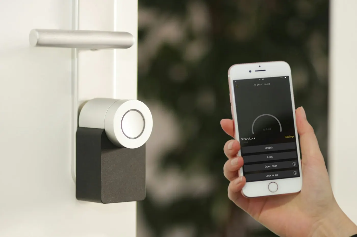 Smart thermostat installed in a modern home
